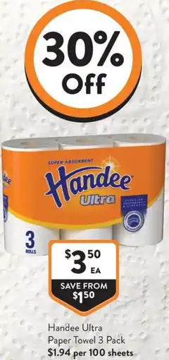 Foodworks Handee Ultra Paper Towel offer