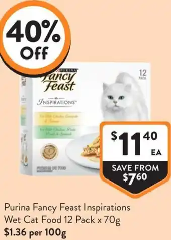 Foodworks Purina Fancy Feast Inspirations Wet Cat Food offer
