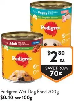 Foodworks Pedigree Wet Dog Food offer