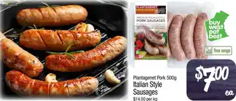 Plantagenet Pork Italian Style Sausages