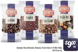 Foodworks Olympic Choc Almonds, Peanuts, Fruit & Nut or TV Mix offer