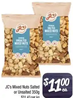 Foodworks Jc's mixed nuts salted or unsalted offer