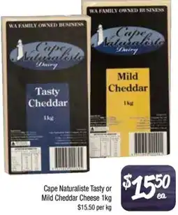 Foodworks Cape Naturaliste Tasty or Mild Cheddar Cheese offer