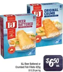 Foodworks I&J Beer Battered or Crumbed Fish Fillets offer