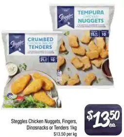 Foodworks Steggles Chicken Nuggets, Fingers, Dinosnacks or Tenders offer