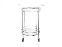LivingStyles Steller Glass & Metal Drinks Trolley, Silver offer