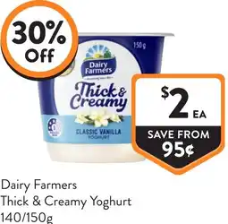 Foodworks Dairy Farmers Thick & Creamy Yoghurt offer