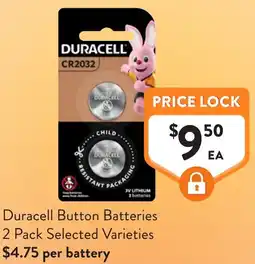 Foodworks Duracell Button Batteries offer