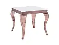 Tresor Glass Top Stainless Steel Side Table, Copper / White