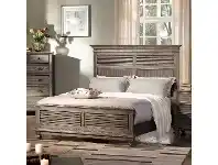 LivingStyles California Solid Timber Bed, King, Pewter offer