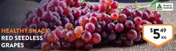 Foodworks Red seedless grapes offer
