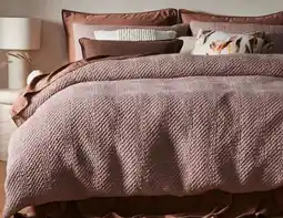 Myer Australian House & Garden Queenstown Quilted Cotton Quilt Cover Set in Dove offer