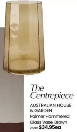 Myer Australian house & garden Palmer Hammered Glass Vase, Brown offer