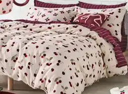 Myer Cherry Coded Cotton Sateen Quilt Cover Set in Burgundy offer