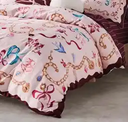 Myer Charmed Cotton Sateen Quilt Cover Set in Soft Pink offer