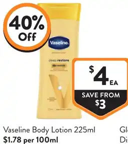 Foodworks Vaseline Body Lotion offer