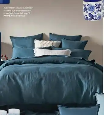 Myer AUSTRALIAN HOUSE & GARDEN Sandy Cape Washed Belgian Linen Quilt Cover Set offer