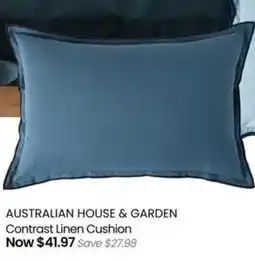 Myer AUSTRALIAN HOUSE & GARDEN Contrast Linen Cushion offer