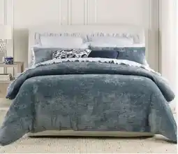 Myer Remi Quilted Velvet Quilt Cover Set in Blue offer