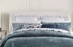 Myer Printed Cotton Ruffle Sheet Set in Sage Stripe offer