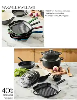 Myer Maxwell & Williams Cast Iron Cookware offer