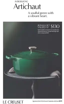 Myer Signature 24cm/4.2Lt Round Casserole, Artichaut offer