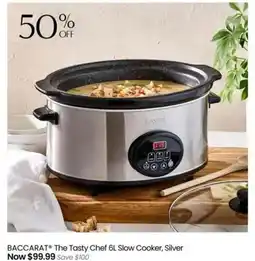 Myer BACCARAT® The Tasty Chef 6L Slow Cooker, Silver offer