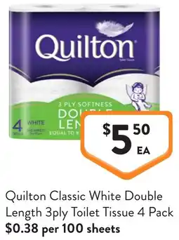 Foodworks Quilton Classic White Double Length offer