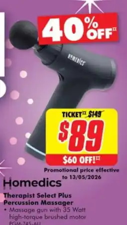 The Good Guys Therapist Select Plus Percussion Massager offer