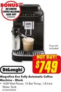 The Good Guys Magnifica Evo Fully Automatic Coffee Machine - Black offer