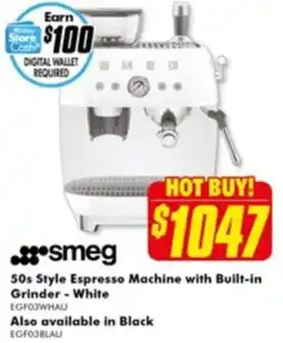The Good Guys 50s Style Espresso Machine with Built-in Grinder - White offer