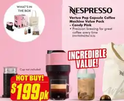 The Good Guys Vertuo Pop Capsule Coffee Machine Value Pack - Candy Pink offer