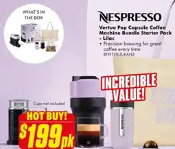 The Good Guys Vertuo Pop Capsule Coffee Machine Bundle Starter Pack - Lilac offer
