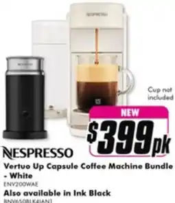 The Good Guys Vertuo Up Capsule Coffee Machine Bundle -White offer