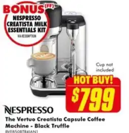 The Good Guys The Vertuo Creatista Capsule Coffee Machine - Black Truffle offer