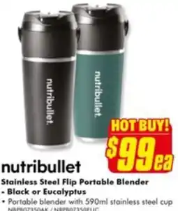 The Good Guys Stainless Steel Flip Portable Blender offer