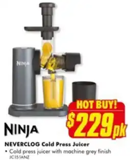 The Good Guys Neverclog cold press juicer offer