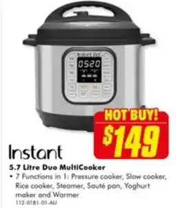 The Good Guys 5.7 Litre Duo MultiCooker offer