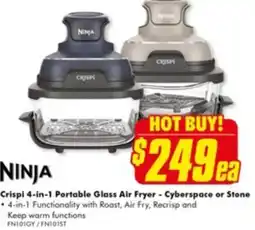 The Good Guys Crispi 4-in-1 Portable Glass Air Fryer - Cyberspace or Stone offer