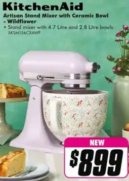 The Good Guys Artisan Stand Mixer with Ceramic Bowl -Wildflower offer