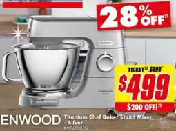 The Good Guys Titanium Chef Baker Stand Mixer - Silver offer