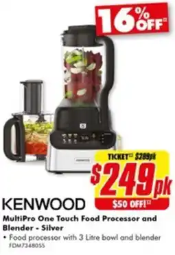 The Good Guys MultiPro One Touch Food Processor and Blender - Silver offer