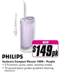 The Good Guys Sonicare Compact Flosser 1000 - Purple offer