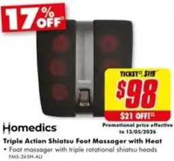 The Good Guys Triple Action Shiatsu Foot Massager with Heat offer