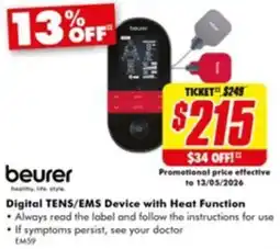 The Good Guys Digital tens/ems device with heat function offer