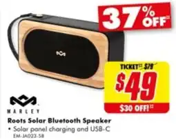 The Good Guys Roots Solar Bluetooth Speaker offer