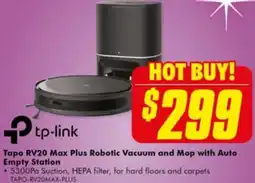The Good Guys Tapo rv20 max plus robotic vacuum and mop with auto empty station offer