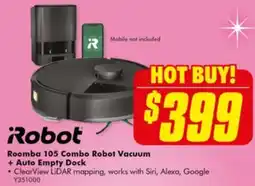 The Good Guys Roomba 105 Combo Robot Vacuum + Auto Empty Dock offer