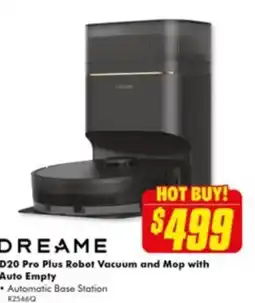 The Good Guys D20 pro plus robot vacuum and mop with auto empty offer