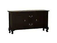LivingStyles Queen Ann Mahogany Timber 2 Door 2 Drawer Buffet Table, 160cm, Chocolate offer